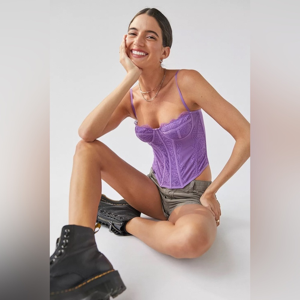 UO Out From Under- NWT Purple Modern Love Corset-S